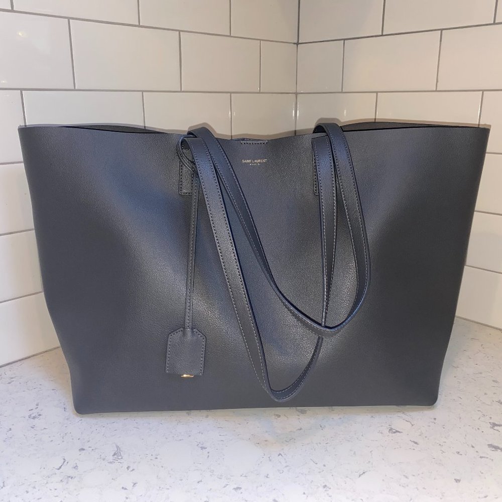 Yves Saint Laurent (YSL) Large Shopper Tote Bag in Storm